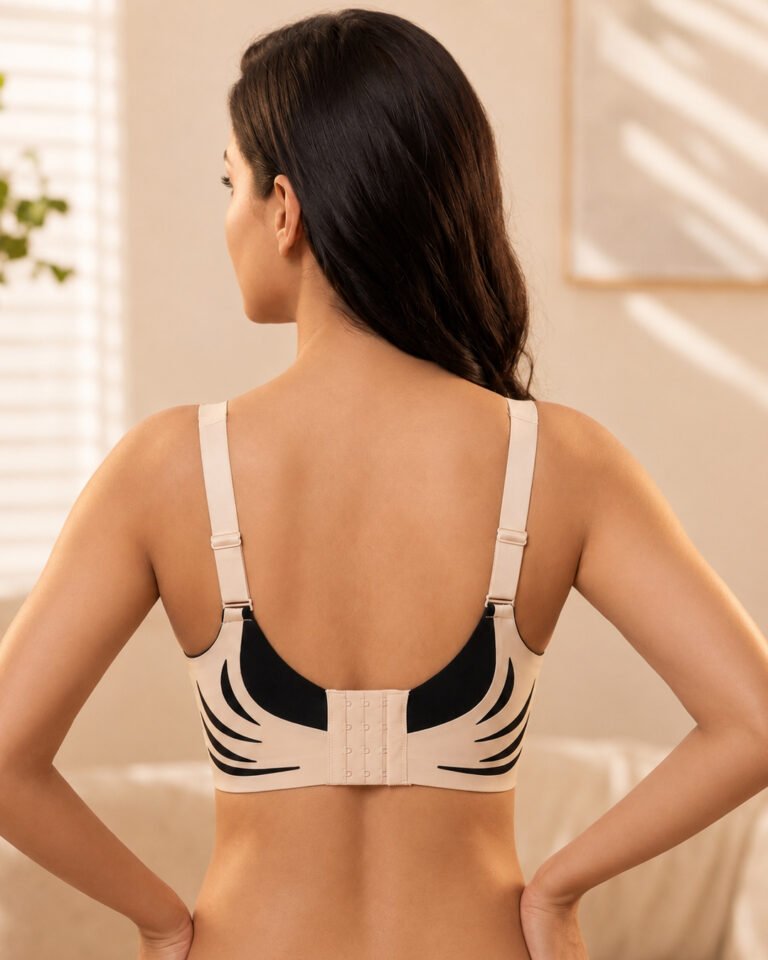 PushUp Support Bra Beige & Black bck