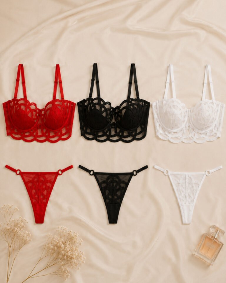 lace panty bra 3pc