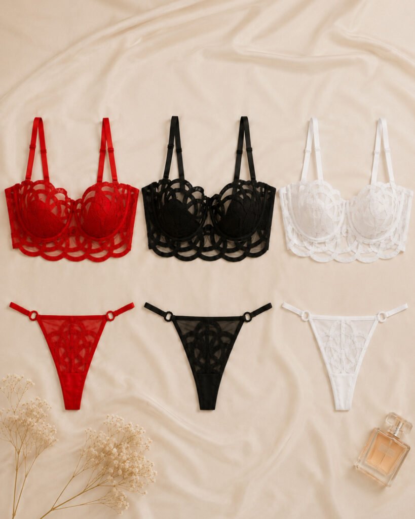 lace panty bra 3pc