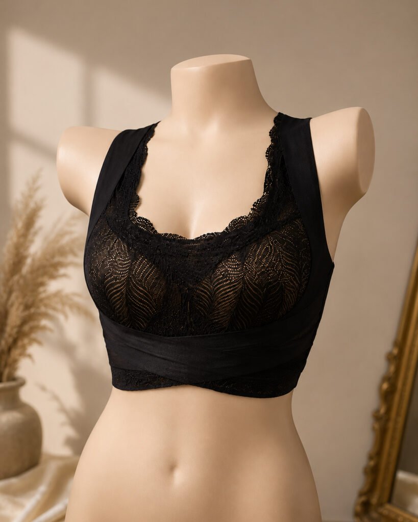 black blouse pushupbra front