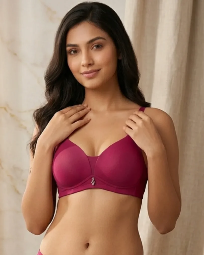 Seamless padded everyday bra with smooth finish
